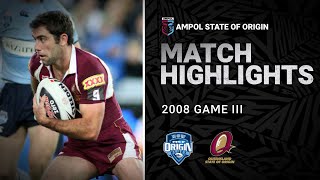 NSW Blues v QLD Maroons Match Highlights  Game III 2008  State of Origin  NRL [upl. by Godart]