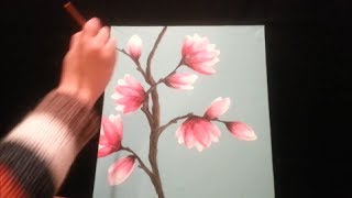 How to paint magnolia blossoms  STEP by STEP [upl. by Eri]