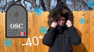 Outdoor Survival Canada Parka Review 40 below down jacket review with custom Wolverine fur Ruff [upl. by Renferd]