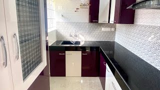 6x8 size Compact Modular Kitchen Design  Purple amp White Combo New Kitchen Design [upl. by Jeddy]