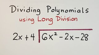 How to Divide Polynomials using Long Division  Polynomials [upl. by Ttirb21]