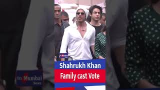 Shahrukh Khan Cast Vote with Family  inmumbai breakingnews sharukhkhan bollywoodnews bollywood [upl. by Ahsanat417]