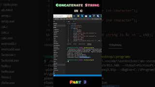 Concatenate string in c part3 development trendingshorts coding code shorts ctutorials cprog [upl. by Yespmed843]