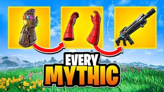 Evolution of ALL Mythic Weapons In Fortnite Chapter 1 to 4 [upl. by Ahsemad957]