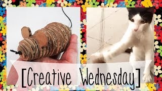 DIY CARDBOARD MOUSE CAT TOY CREATIVE WEDNESDAY [upl. by Betthezul]