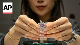 Pink diamond expected to sell for 10 million at NYC auction [upl. by Nageem135]