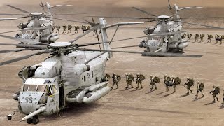 Massive US Marines CH53 Helicopters Invasion During Live Exercise [upl. by Ablasor]