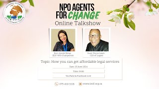 IEDF NPO Agents For Change  How you can get affordable legal services [upl. by Ahsatsan121]