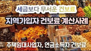 건강보험료 계산방법과 임대사업자와 연금소득자 건보료 계산사례 [upl. by Bilat692]