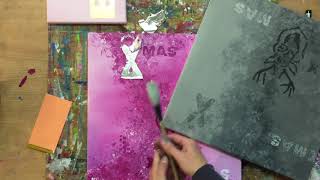 Acryl Bild veredeln Blattmetall Blattsilber Gold Tutorial Weihnachten [upl. by Alicul]