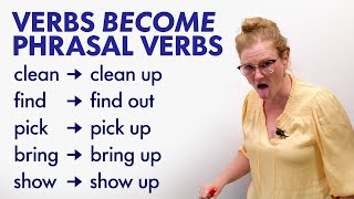 VERBS to PHRASAL VERBS Their meaning changes [upl. by Fiore722]