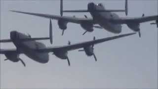 3 Lancasters at East Kirkby  7 sep 2014  watch in HD and full screen [upl. by Aleron690]