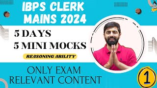 Tagda Content IBPS CLERK MAINS 2024  Mini Mock  01  5 Days 5 Mini Mocks  By Dhruva Sir [upl. by Barrus]