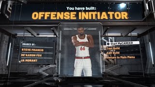 NBA2K21 OFFENSE INITIATOR BUILD HOW TO MAKE A OFFENSE INITIATOR IN NBA2K21 BEST PLAYMAKER BUILD [upl. by Arocal]