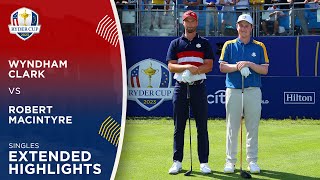 Wyndham Clark vs Robert MacIntyre Extended Highlights  2023 Ryder Cup [upl. by Remot]