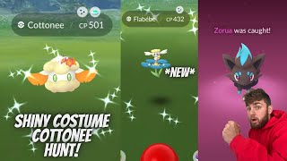 ✨Shiny Costume Cottonee amp Shiny Flabebe Hunt NEW Verdant Wonders Event In Pokemon Go✨ [upl. by Notserc]