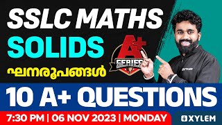 SSLC Maths Solids  ഘനരൂപങ്ങൾ 10 A Questions  Xylem SSLC [upl. by Lenahs]