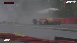 Lando Norris crashes at Spa Francorchamps 2021 [upl. by Mari357]