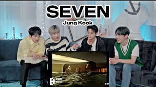 Shinee Reaction to BTS Jungkook SevenMv Fanmade 💜 [upl. by Missak]