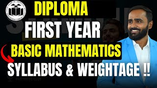 DIPLOMA FIRST YEAR BASIC MATHEMATICS SYLLABUS AND WEIGHTAGEMSBTEPRADEEP GIRI SIR [upl. by Paapanen]