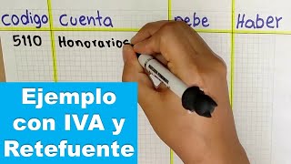 Como registrar el PAGO DE HONORARIOS en contabilidad con IVA y Retefuente [upl. by Bradway]