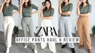 ZARA Office Pants Haul  Must Have Pants amp Trousers  Workwear 2023 [upl. by Acirej]