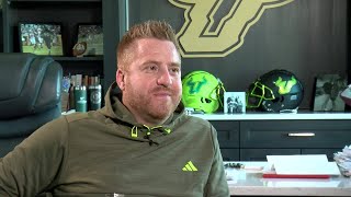 USF football coach Alex Golesh opens up to WFLA [upl. by Ybbil]