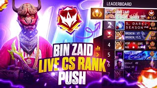 REGION TOP 1  NEW CS RANK SEASON  SERIOUS PUSH 👽binzaid freefirelive [upl. by Coulombe]