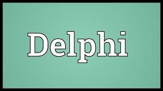 Delphi Meaning [upl. by Euqram]