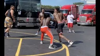 MoneyBagg Yo Challenges Wiz Khalifa To A Game Of Basketball [upl. by Ahcrop]