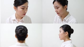 Formal Hair Bun Tutorial School Work Interview  Henny Agustin [upl. by Aiselad]