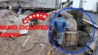 MURO DE CONTENCIÓN PARTE 9  COLADO DE MURO DE CONTENCIÓN CONSTRUCCIÓN DE MURO CURVO PASO A PASO [upl. by Arakat]