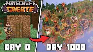 I Survived 1000 Days FULL MOVIE  Minecraft Create Mod [upl. by Aivatnohs]