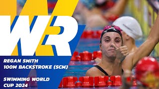 100m Backstroke World Records Belong to 🇺🇸 Regan Smith 🚀  Swimming World Cup 2024 [upl. by Paucker]