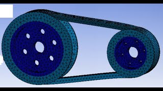 VBelt amp Pulley  Transient structural simulation in ANSYS [upl. by Llerrat]