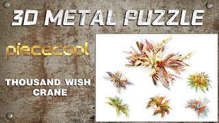 Piececool 3d metal puzzle one thousand origami cranes model kits [upl. by Mallen]