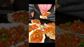 Oysters and spices mixed together deliciously eat oyster spicy food [upl. by Curren]