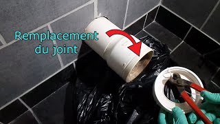 Comment remplacer un joint de pipe dévacuation sanitaire WC [upl. by Ahsiya]