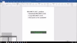 MSCOMCTLOCX problem windows 10 [upl. by Berte64]