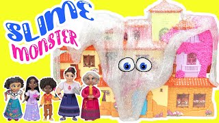 Disney Encanto DIY GIANT Slime Transformation with Mirabel Luisa Isabela Dolls at Madrigal House [upl. by Stortz]