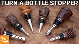 Turning a Bottle Stopper Woodturning Project [upl. by Nirra863]