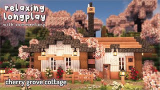 Minecraft Relaxing Longplay With Commentary  Cozy Cherry Grove Cottage 🌸 [upl. by Doomham]