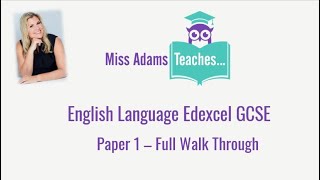 Revise Edexcel GCSE English Language Paper 1  Full Walk Through [upl. by Lamrouex]