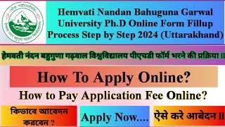 HNBGU PhD Online Form Fillup Process 2024‼️PhD Application Step by Step‼️How to Apply PhD HNBGU‼️ [upl. by Fritzsche]