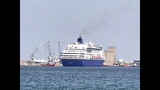 The huge cruise ship Celestyal Journey enters the port of Thessaloniki on Sunday morning June 23 [upl. by Ramsay]