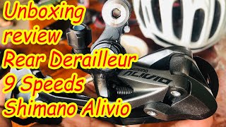 Unboxing amp Review Rear Derailleur Shimano Alivio M3100 9 Speeds [upl. by Schwartz582]