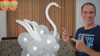 como hacer un cisne con globos  decoracion con globos  decoracion para bodas [upl. by Ottinger39]