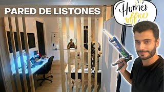 🔨🏡 Renovando mi Espacio de Trabajo Crear un Panel de Listones para Home Office  Tipo Palet✨ [upl. by Ilwain]