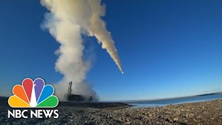 Russia Tests Supersonic AntiShip Missiles  NBC News [upl. by Enelehcim]