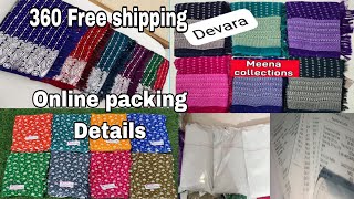 Georgette New Model Sarees Order PackingCourier cover DetailsTracking DetailsFree shipping [upl. by Shandeigh565]